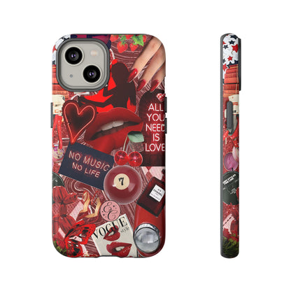 Red Aesthetic Collage Tough Phone Case