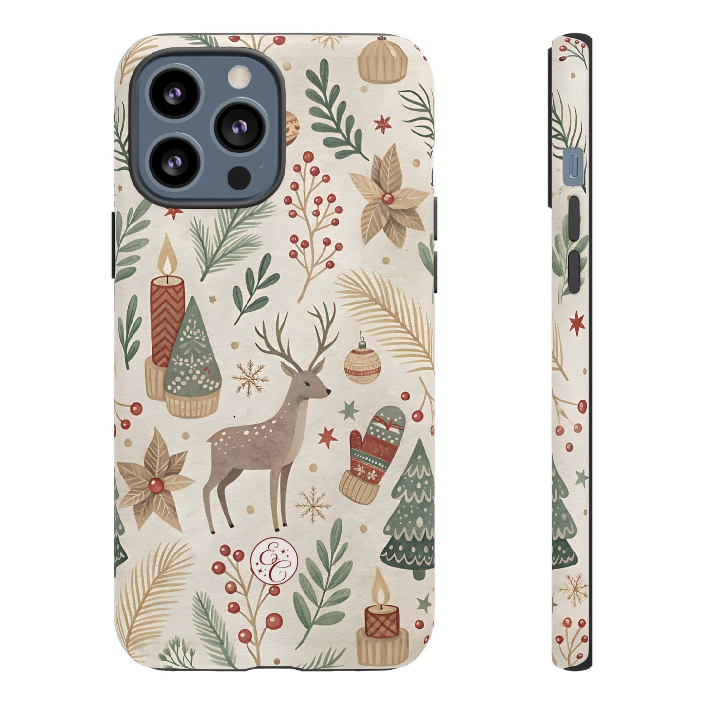 Rustic Christmas Reindeer Tough Phone Case