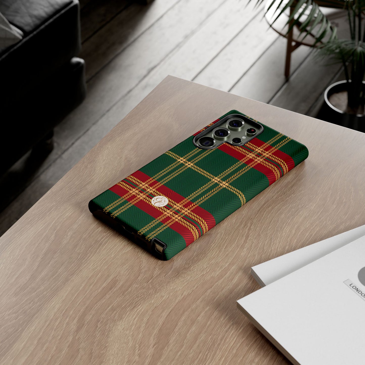 Green Red & Gold Plaid Tough Phone Case