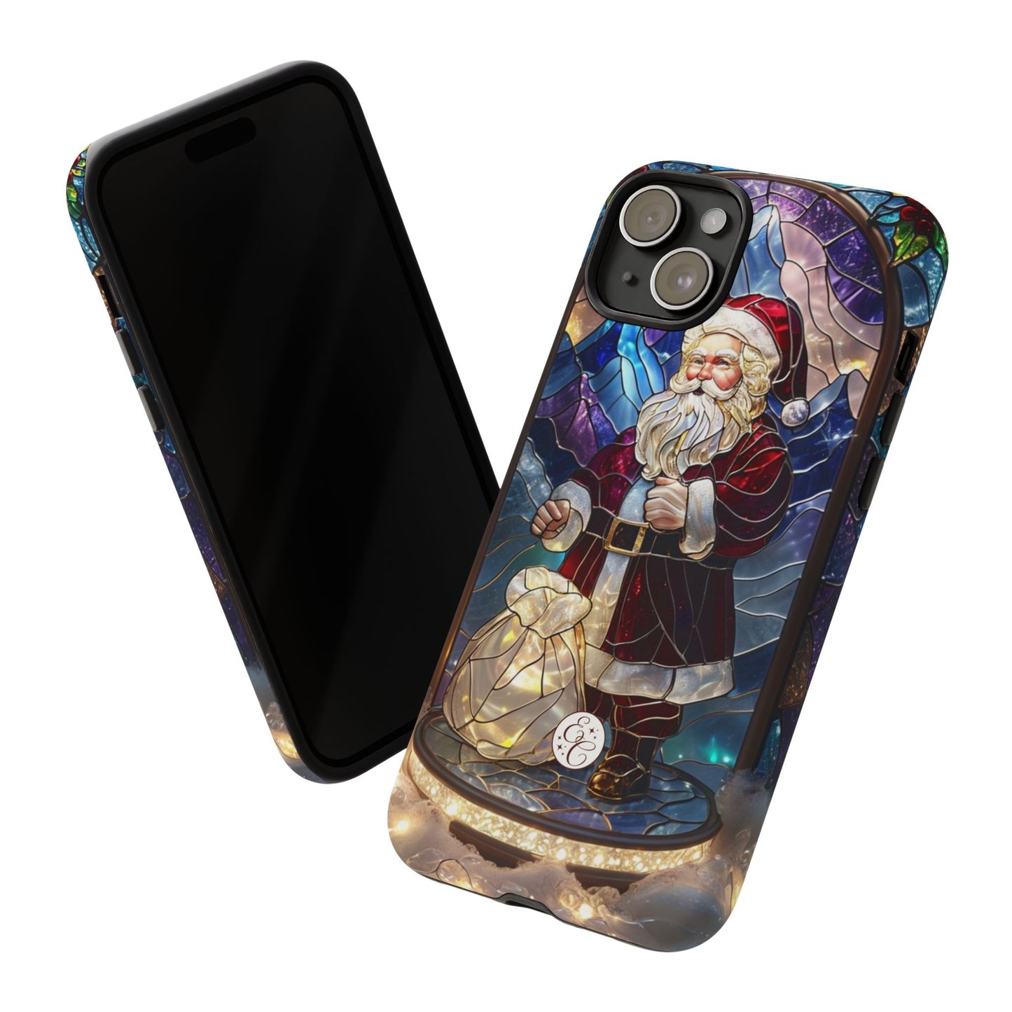 Santa Claus Stained Glass Tough Phone Case