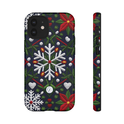 Snowflakes and Poinsettias Tough Phone Case