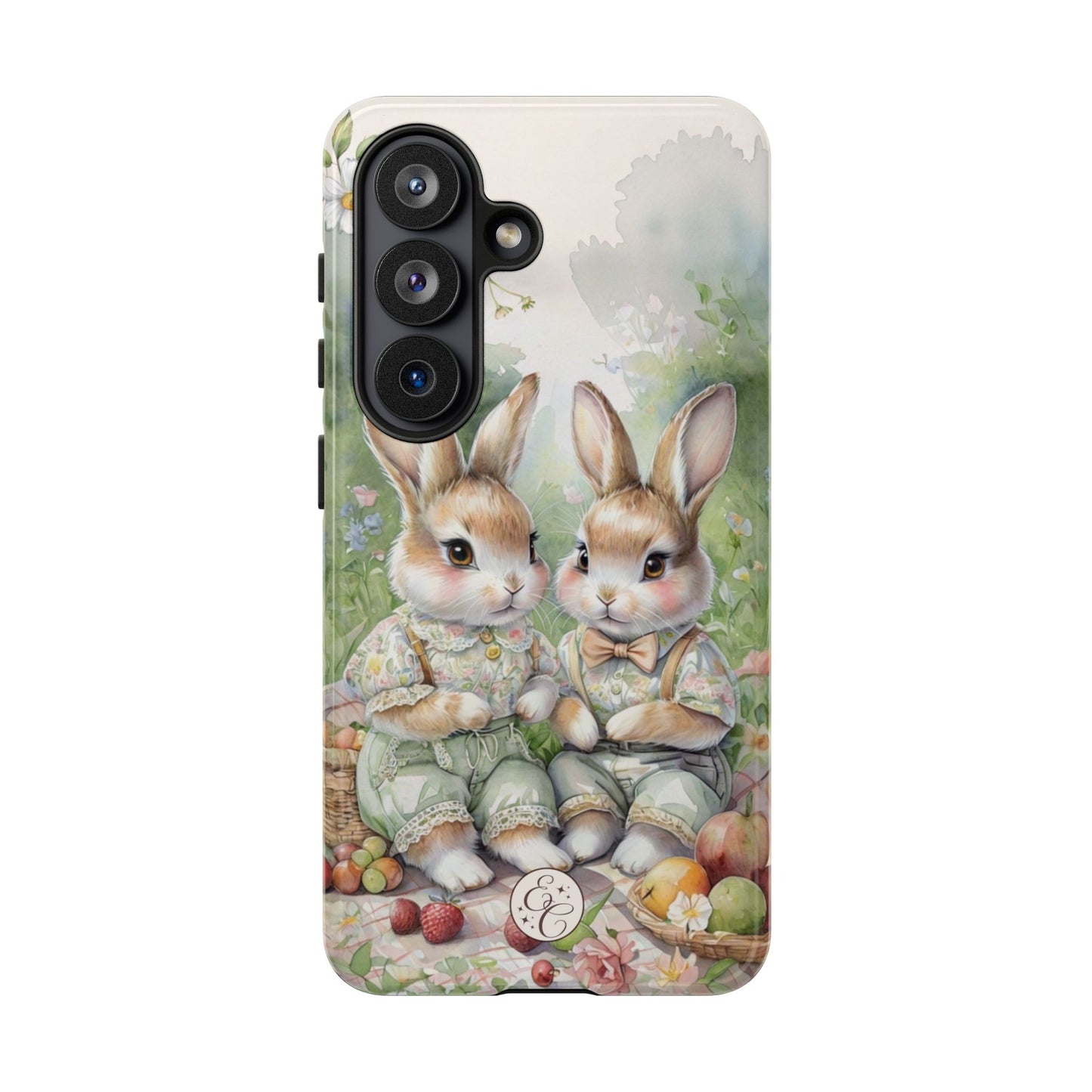 Vintage Bunny Picnic Tough Phone Case