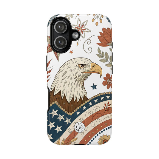 Boho Patriotic Eagle Tough Phone Case