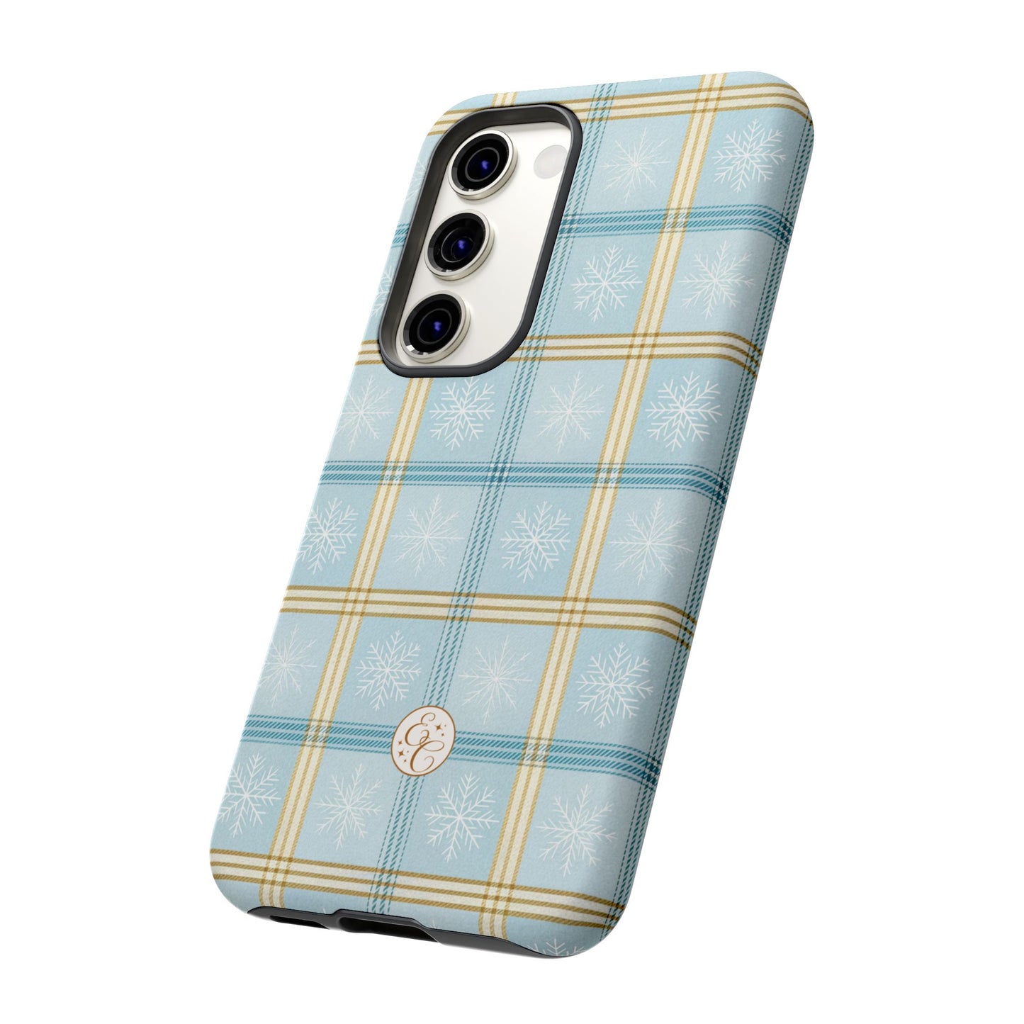 Blue Winter Plaid Tough Phone Case