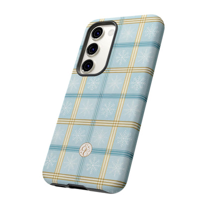 Blue Winter Plaid Tough Phone Case