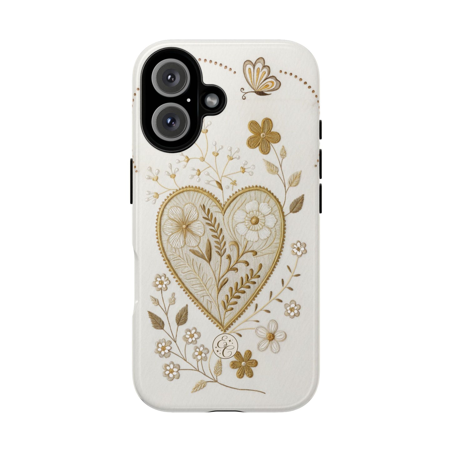 Floral Heart Design Tough Phone Case