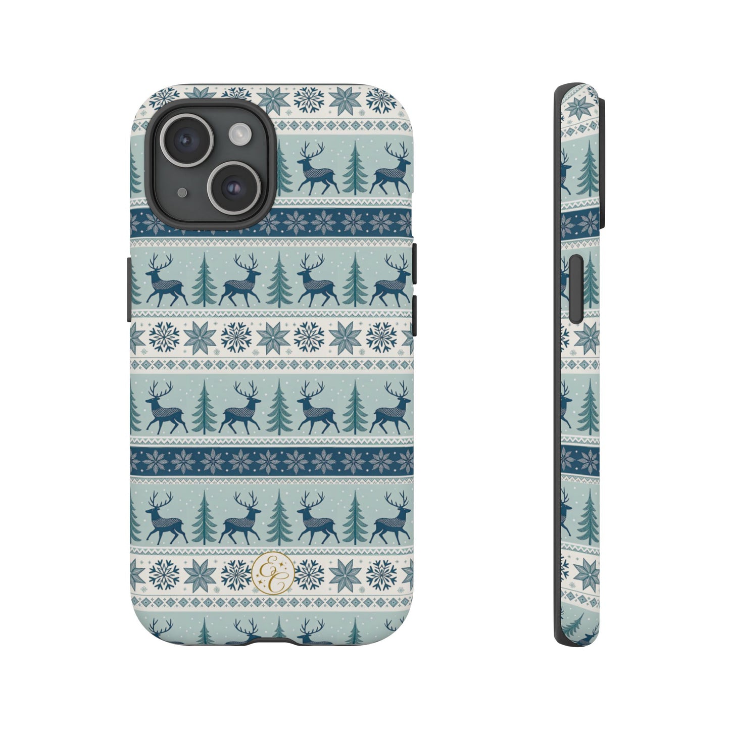 Blue Winter Reindeer Tough Phone Case