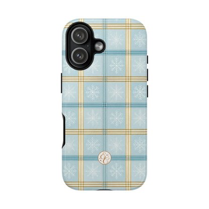 Blue Winter Plaid Tough Phone Case