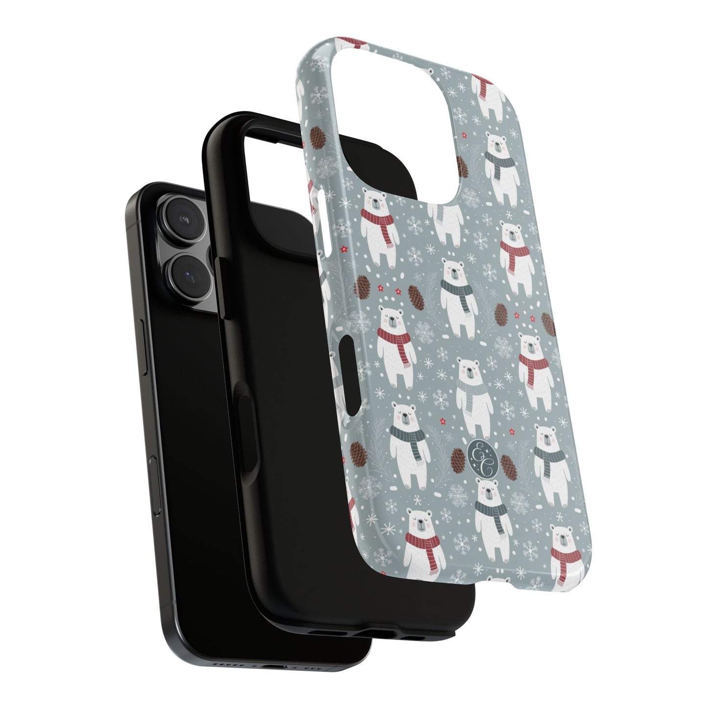 Cute Polar Bear Pattern Tough Phone Case