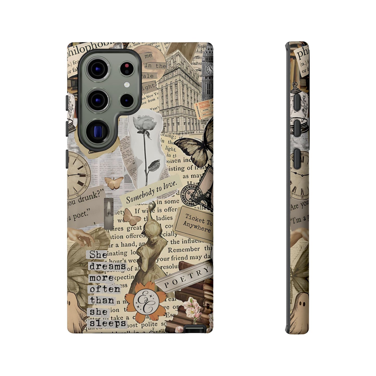 Library Romance Collage Tough Phone Cases