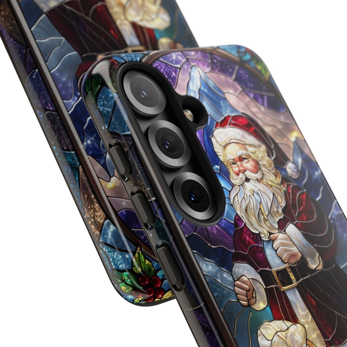 Santa Claus Stained Glass Tough Phone Case