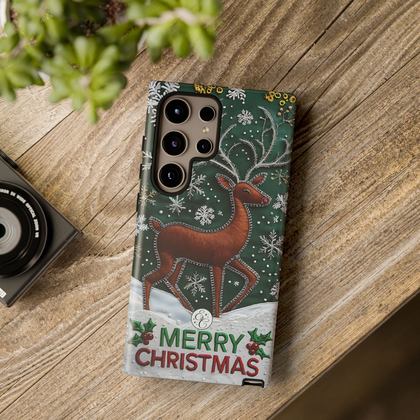 Merry Christmas Reindeer Tough Phone Case