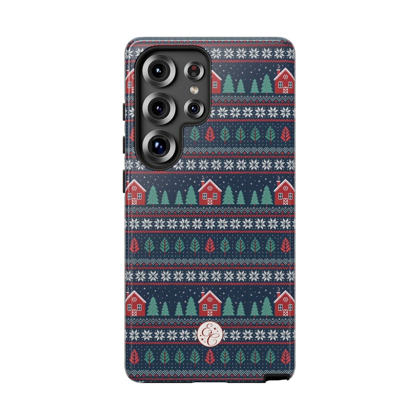 Winter Cottage Pattern Tough Phone Case