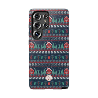 Winter Cottage Pattern Tough Phone Case