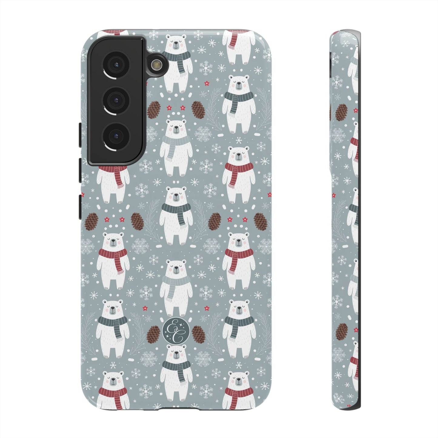 Cute Polar Bear Pattern Tough Phone Case