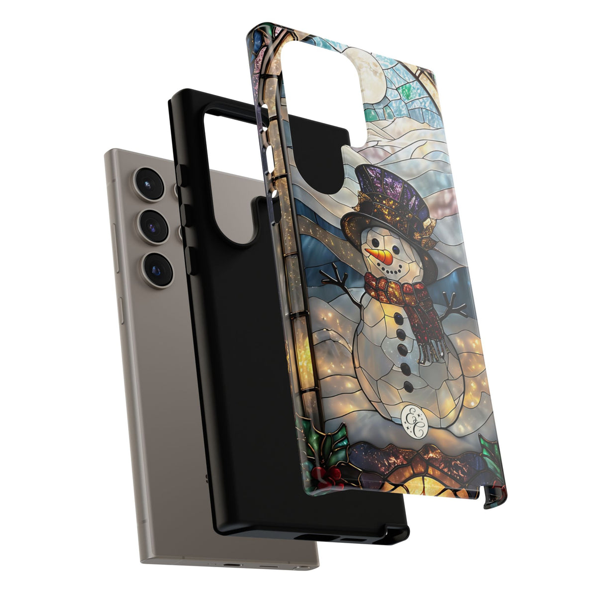Snowman Stained Glass Phone Case