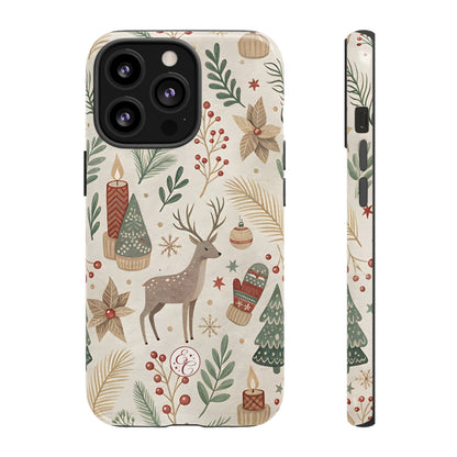 Rustic Christmas Reindeer Tough Phone Case