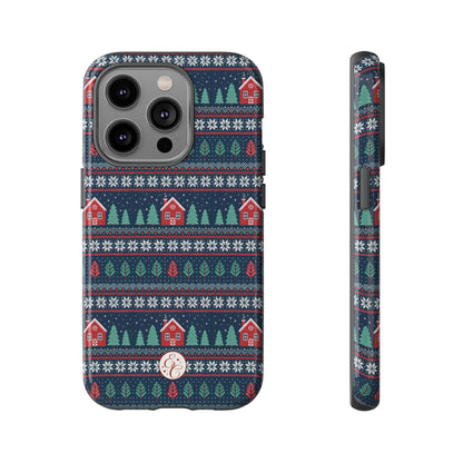 Winter Cottage Pattern Tough Phone Case