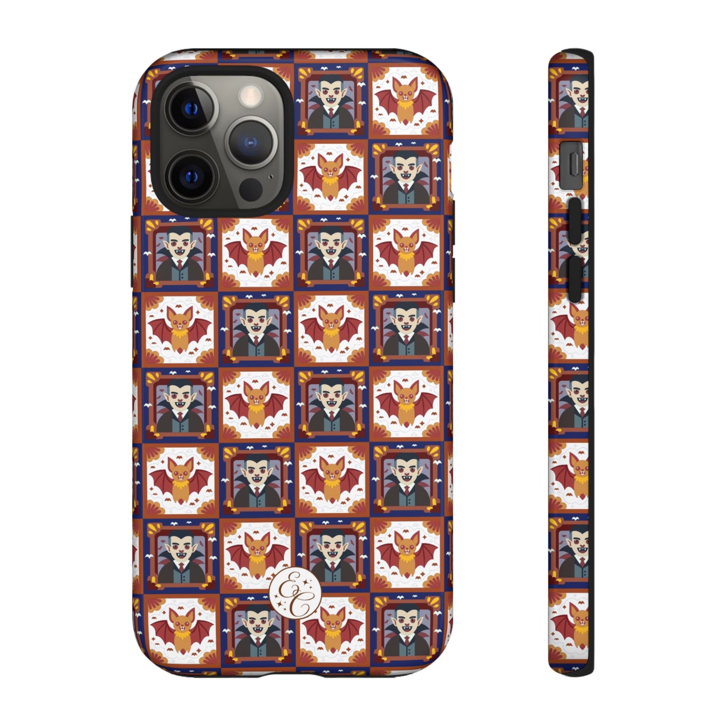 Dracula & Bat Pattern Tough Phone Case