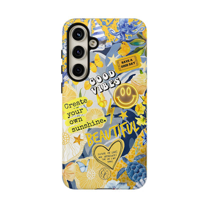 Yellow and Blue Collage Tough Phone Case