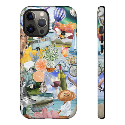 Vintage Travel Collage Tough Phone Case