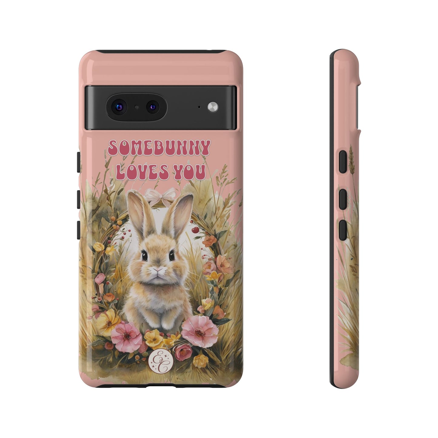 Somebunny Loves You Tough Phone Case - Peach