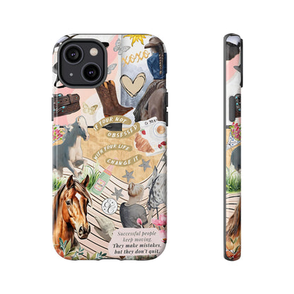 Equestrian Cowgirl Collage Tough Phone Case