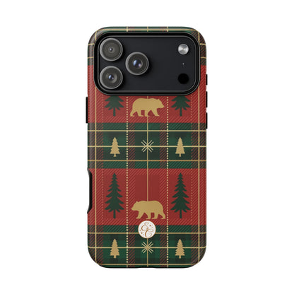 Christmas Bear Plaid Phone Case