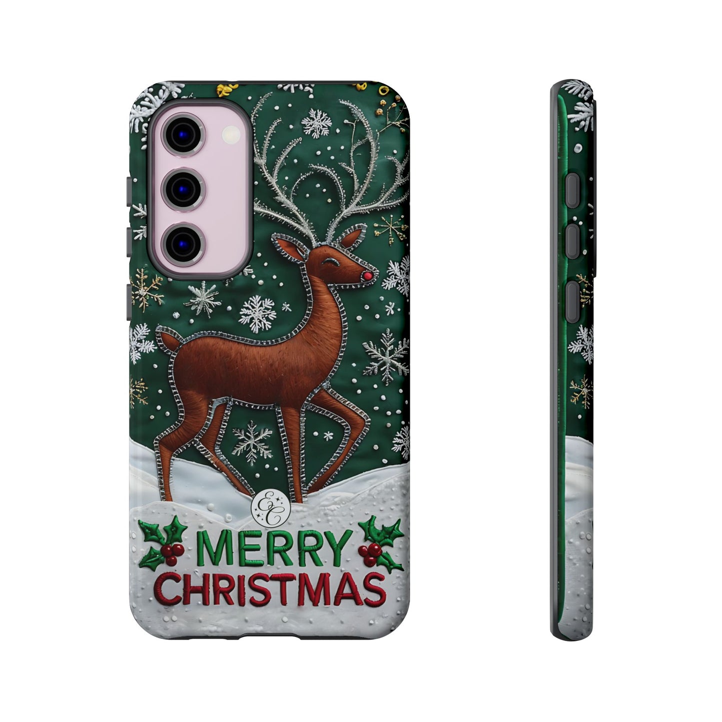 Merry Christmas Reindeer Tough Phone Case