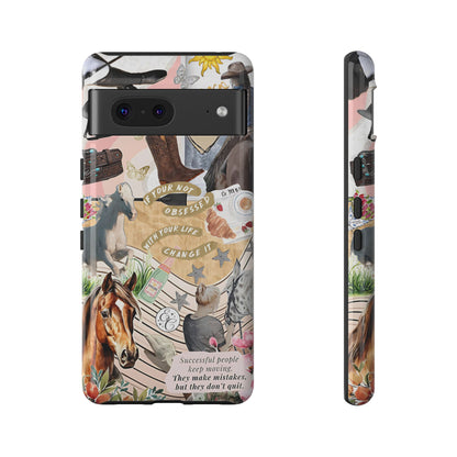 Equestrian Cowgirl Collage Tough Phone Case