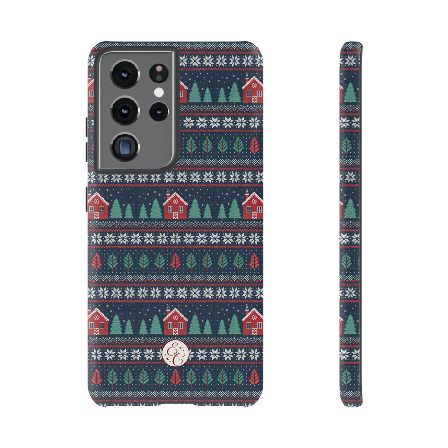 Winter Cottage Pattern Tough Phone Case