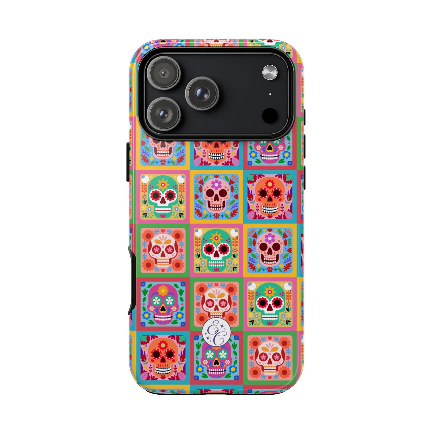 Colorful Sugar Skull Pattern Tough Phone Case