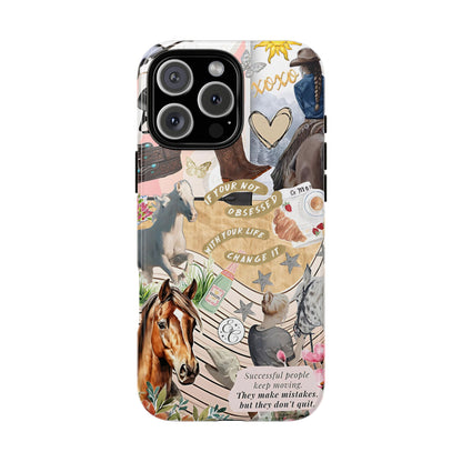 Equestrian Cowgirl Collage Tough Phone Case