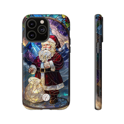 Santa Claus Stained Glass Tough Phone Case