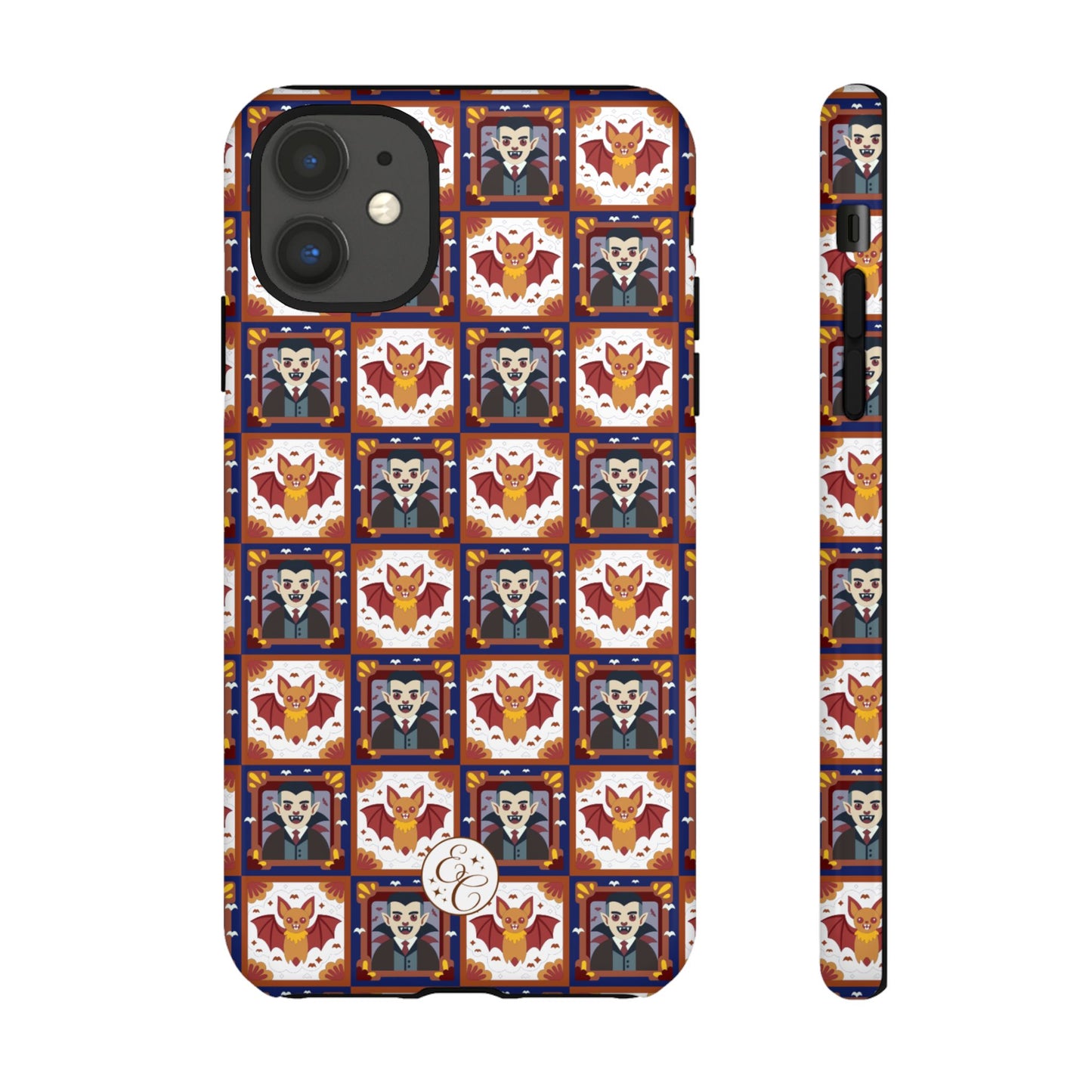 Dracula & Bat Pattern Tough Phone Case