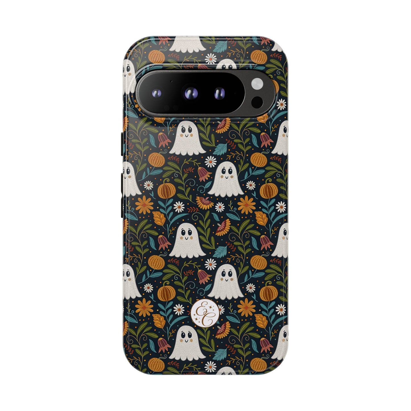 Boho Halloween Ghost Pattern Tough Phone Case