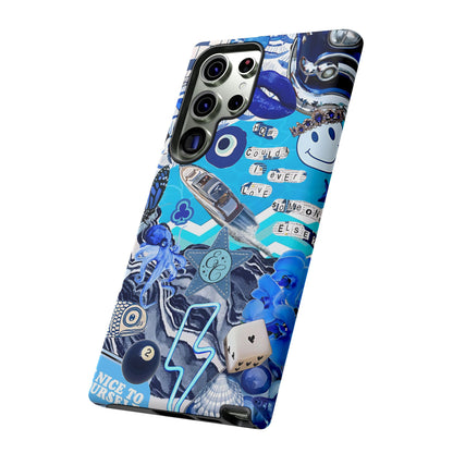 Eclectic Blue Collage Tough Phone Case