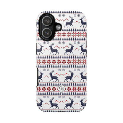 Christmas Reindeer Pattern Tough Phone Case