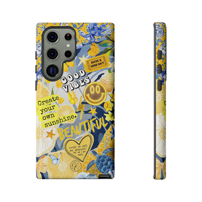 Yellow and Blue Collage Tough Phone Case