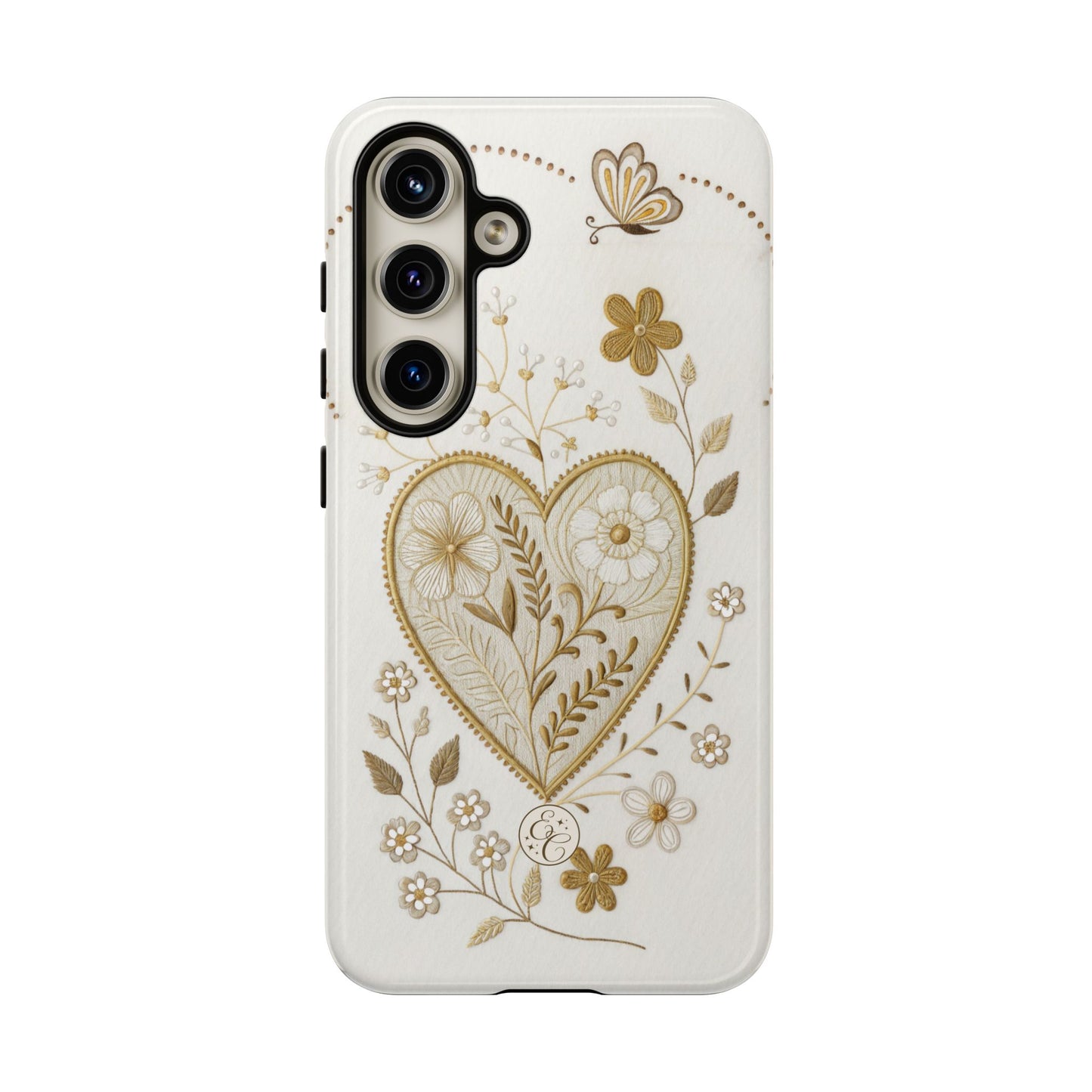 Floral Heart Design Tough Phone Case
