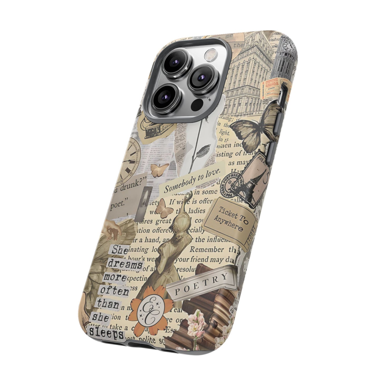 Library Romance Collage Tough Phone Cases