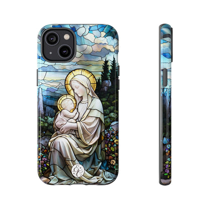Virgin Mary with Baby Jesus Stained Glass Tough Phone Case