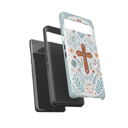 Christian Cross Floral Tough Phone Case