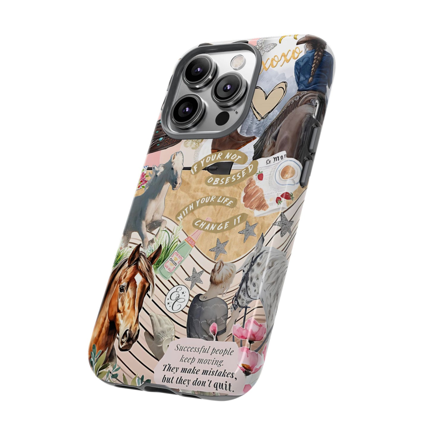 Equestrian Cowgirl Collage Tough Phone Case