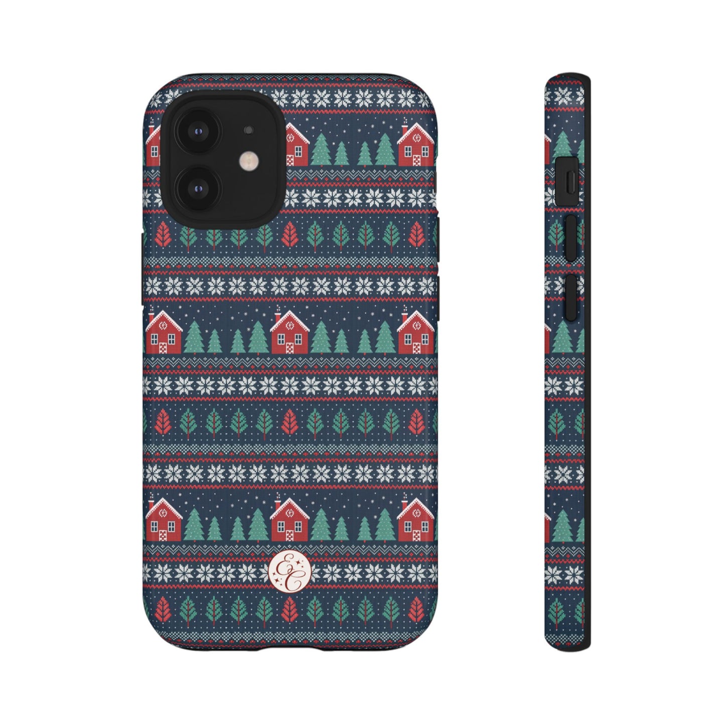 Winter Cottage Pattern Tough Phone Case
