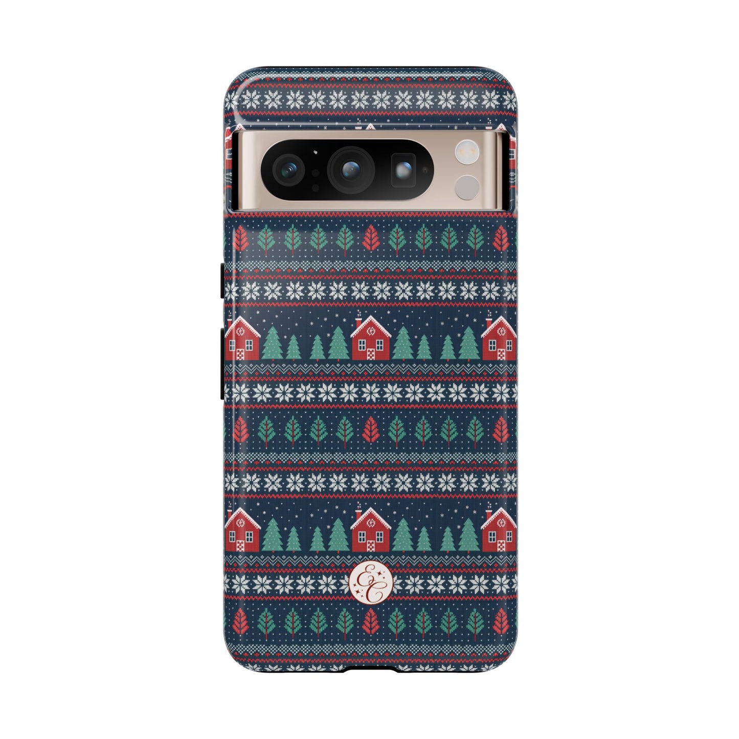 Winter Cottage Pattern Tough Phone Case