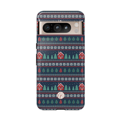 Winter Cottage Pattern Tough Phone Case