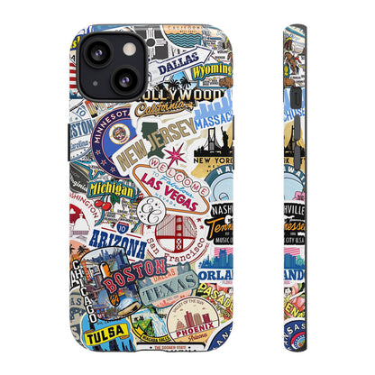 USA Travel Stickers Tough Phone Case