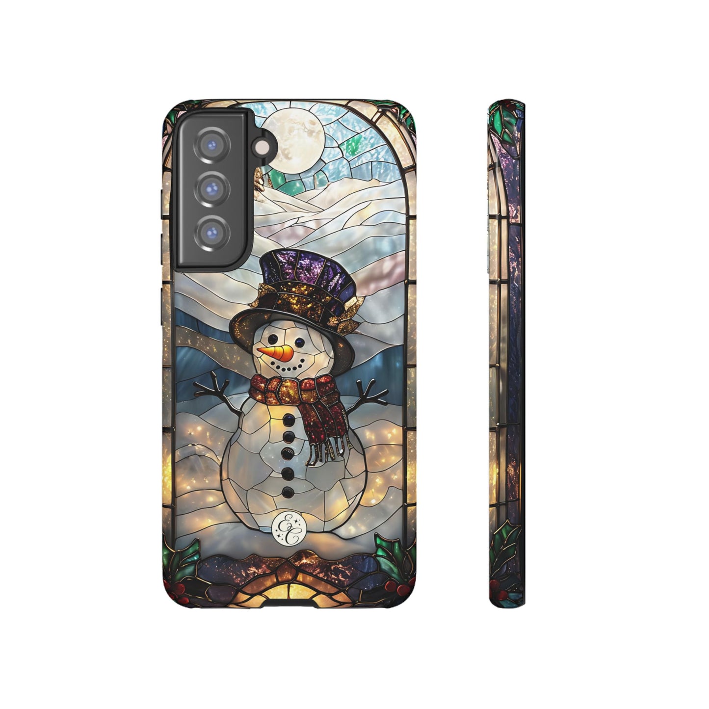 Snowman Stained Glass Tough Phone Case