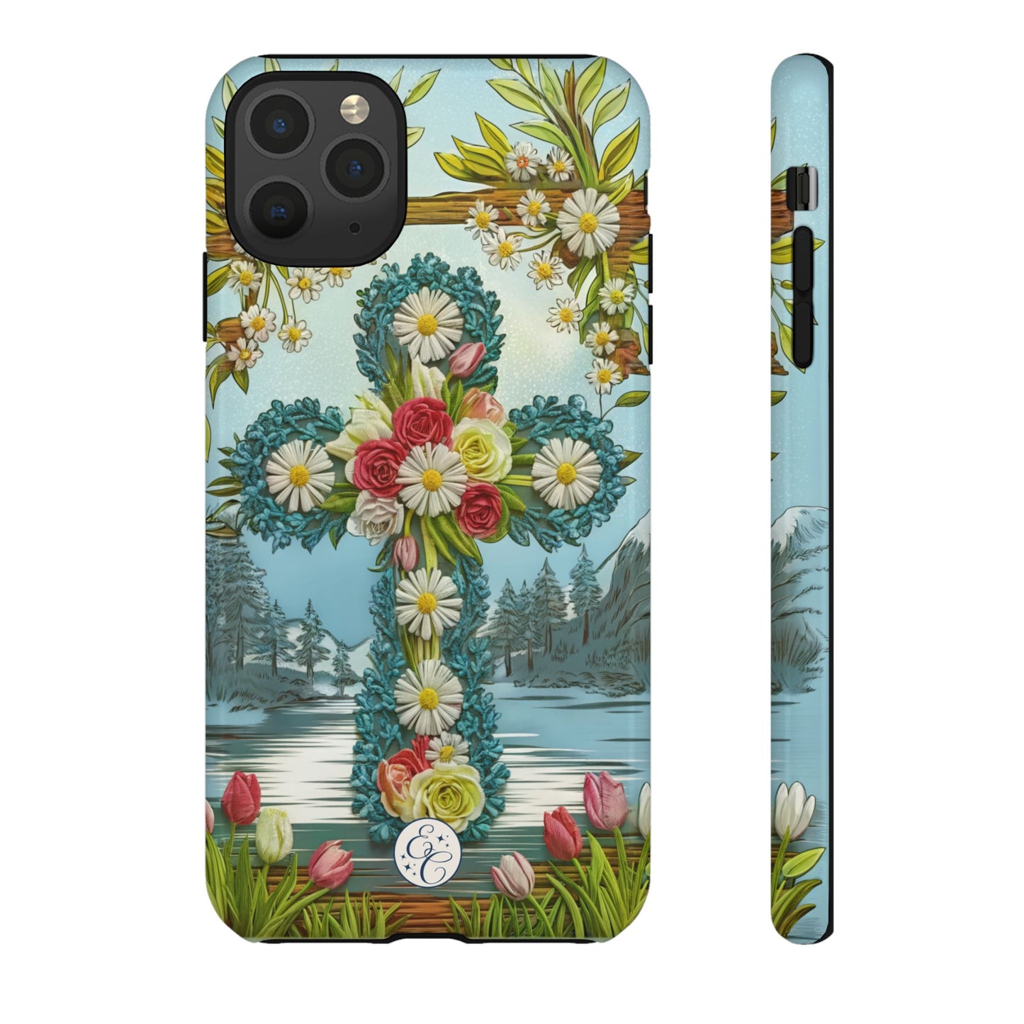 Floral Cross Tough Phone Case